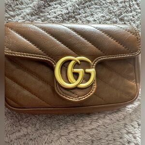 Golden Brown Gucci mini with Gold Accents